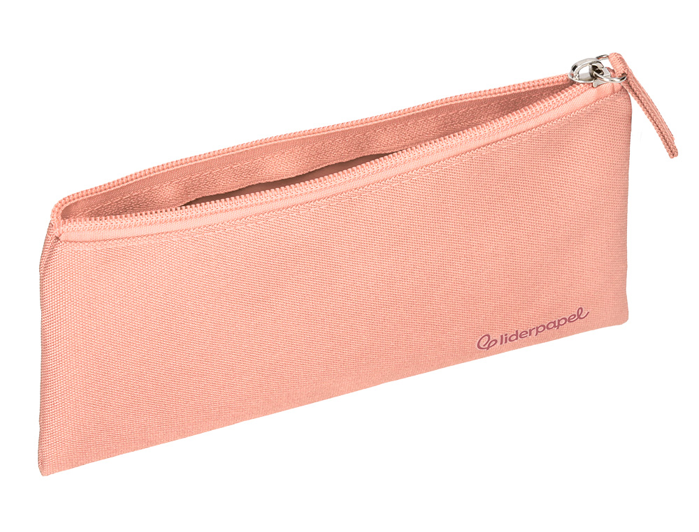 ESTOJO ESCOLAR LIDERPAPEL PLANO LARGO UM FECHO 200X100 MM ROSA