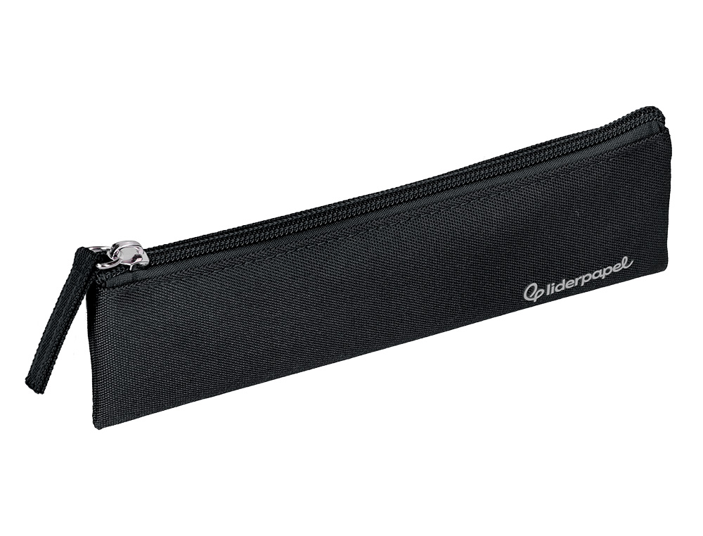 ESTOJO ESCOLAR LIDERPAPEL PLANO ESTREITO UM FECHO 200X60 MM PRETO