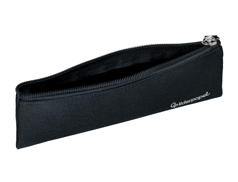 ESTOJO ESCOLAR LIDERPAPEL PLANO ESTREITO UM FECHO 200X60 MM PRETO