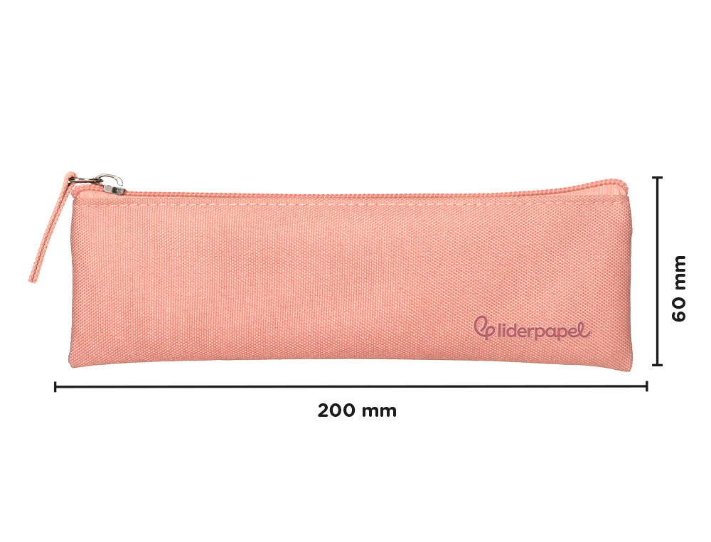 ESTOJO ESCOLAR LIDERPAPEL PLANO ESTREITO UM FECHO 200X60 MM ROSA