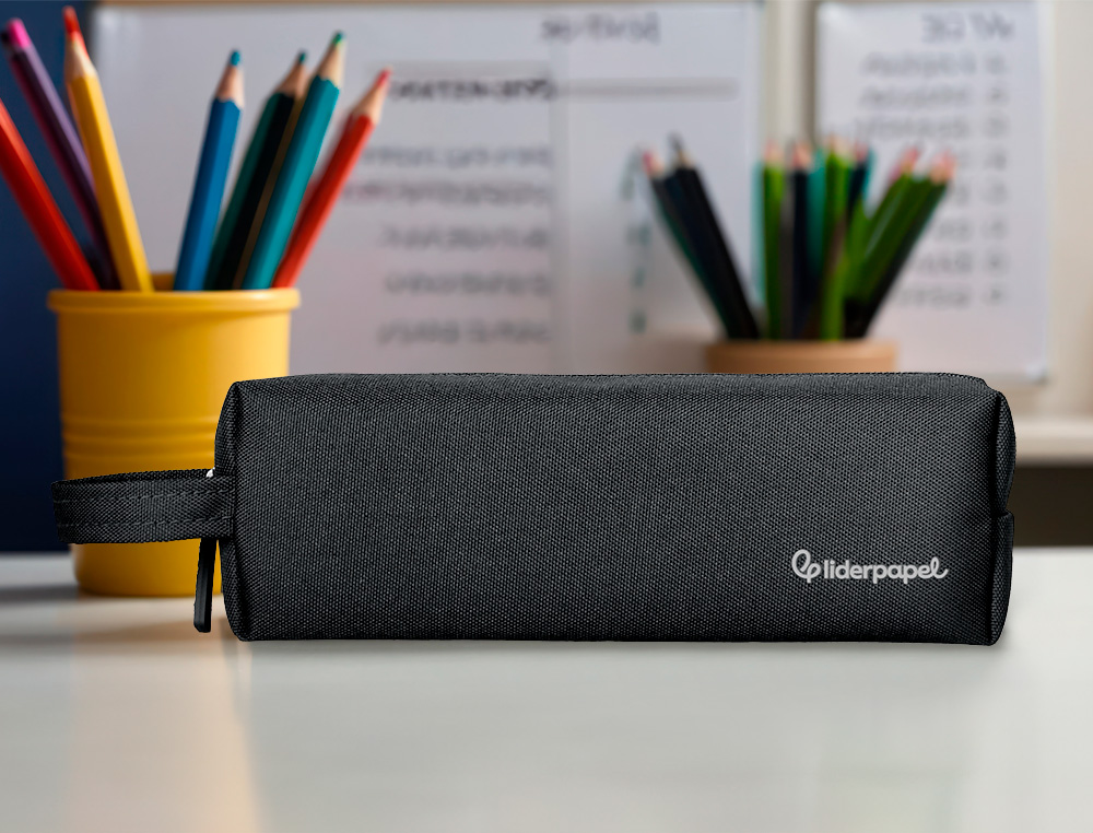 ESTOJO ESCOLAR LIDERPAPEL CLASSIC RETANGULAR COM ASA 210X70 MM PRETO