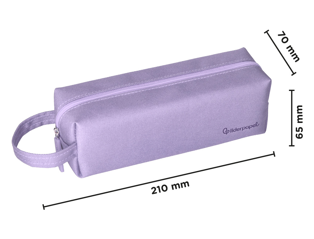 ESTOJO ESCOLAR LIDERPAPEL CLASSIC RETANGULAR COM ASA 210X70 MM LILAS