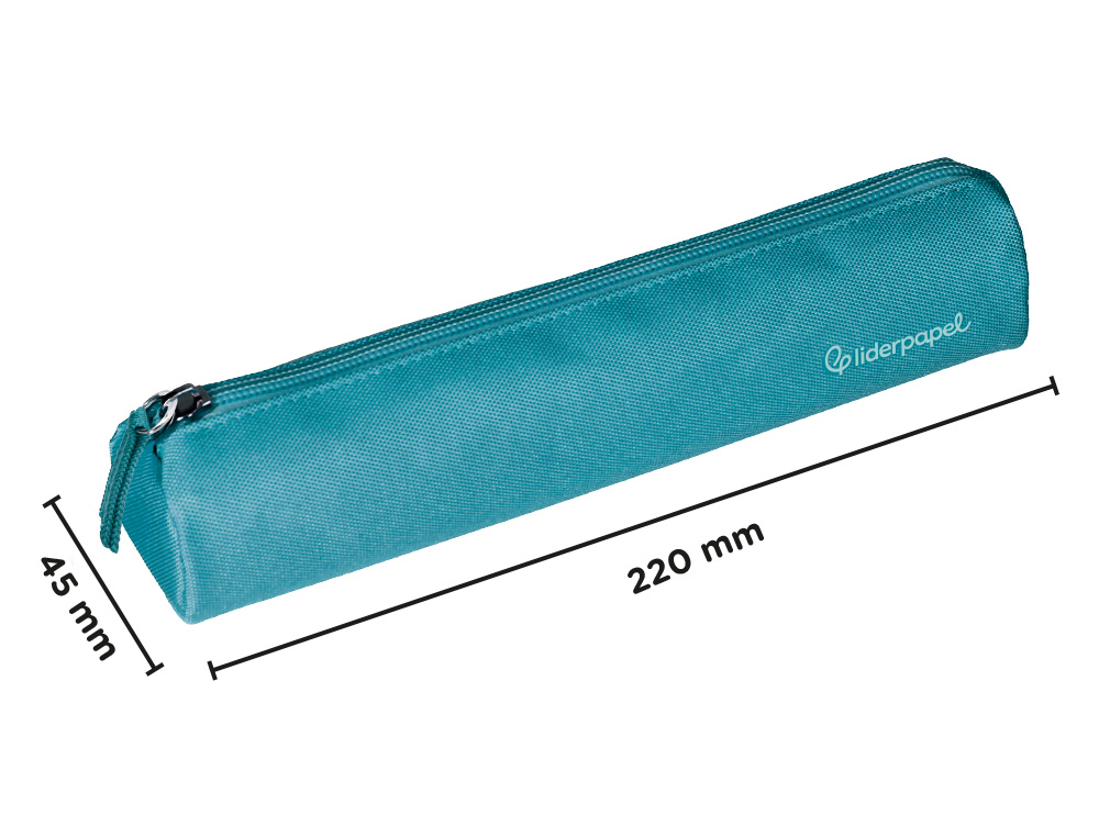 ESTOJO ESCOLAR LIDERPAPEL CILINDRICO ESTREITO 220X45 MM AZUL CELESTE