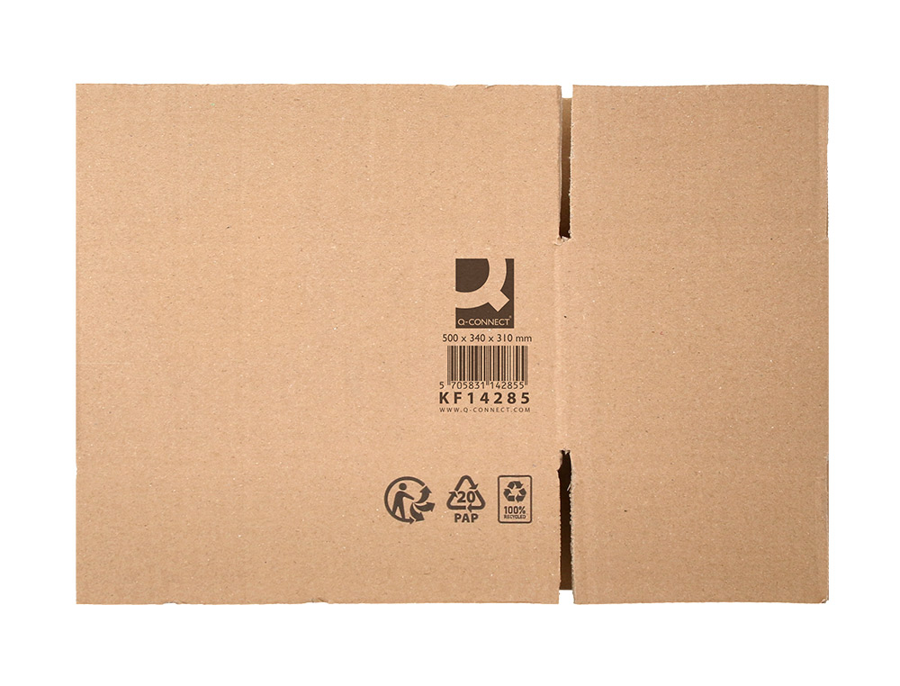 CAIXA PARA EMBALAR Q-CONNECT AMERICANA ULTRA RESISTENTE CARTAO CANAL DUPLO 7 MM COR KRAFT 500X340X310 MM
