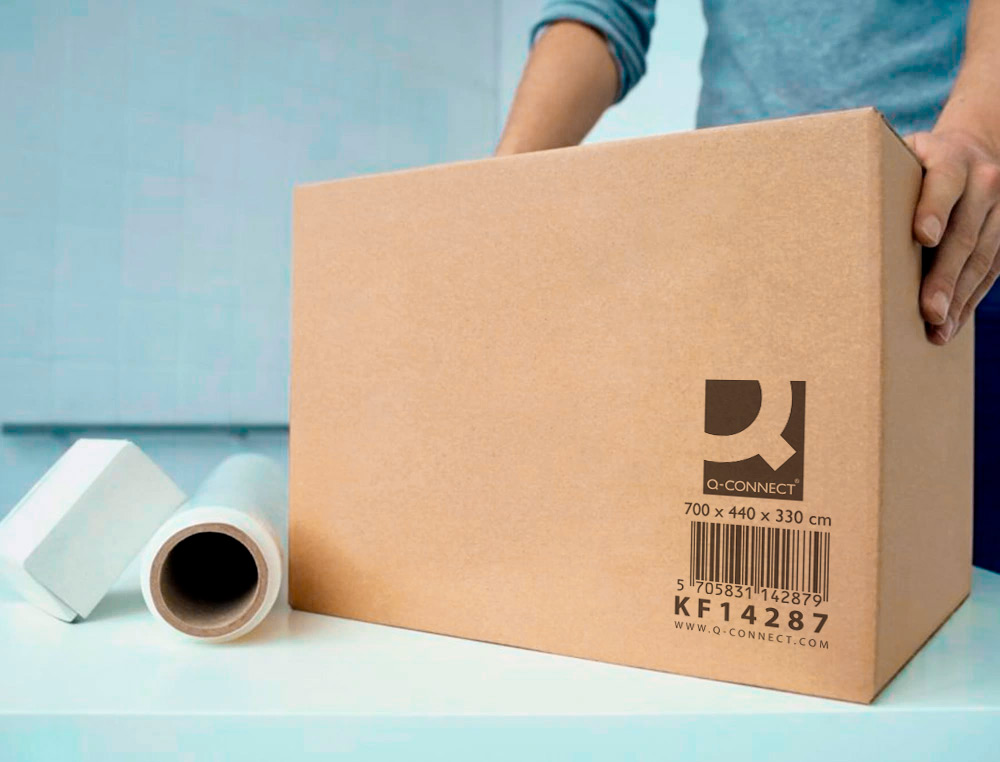 CAIXA PARA EMBALAR Q-CONNECT AMERICANA ULTRA RESISTENTE CARTAO CANAL DUPLO 7 MM COR KRAFT 700X440X330 MM