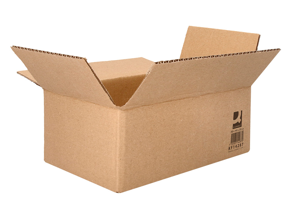 CAIXA PARA EMBALAR Q-CONNECT AMERICANA ULTRA RESISTENTE CARTAO CANAL DUPLO 7 MM COR KRAFT 700X440X330 MM