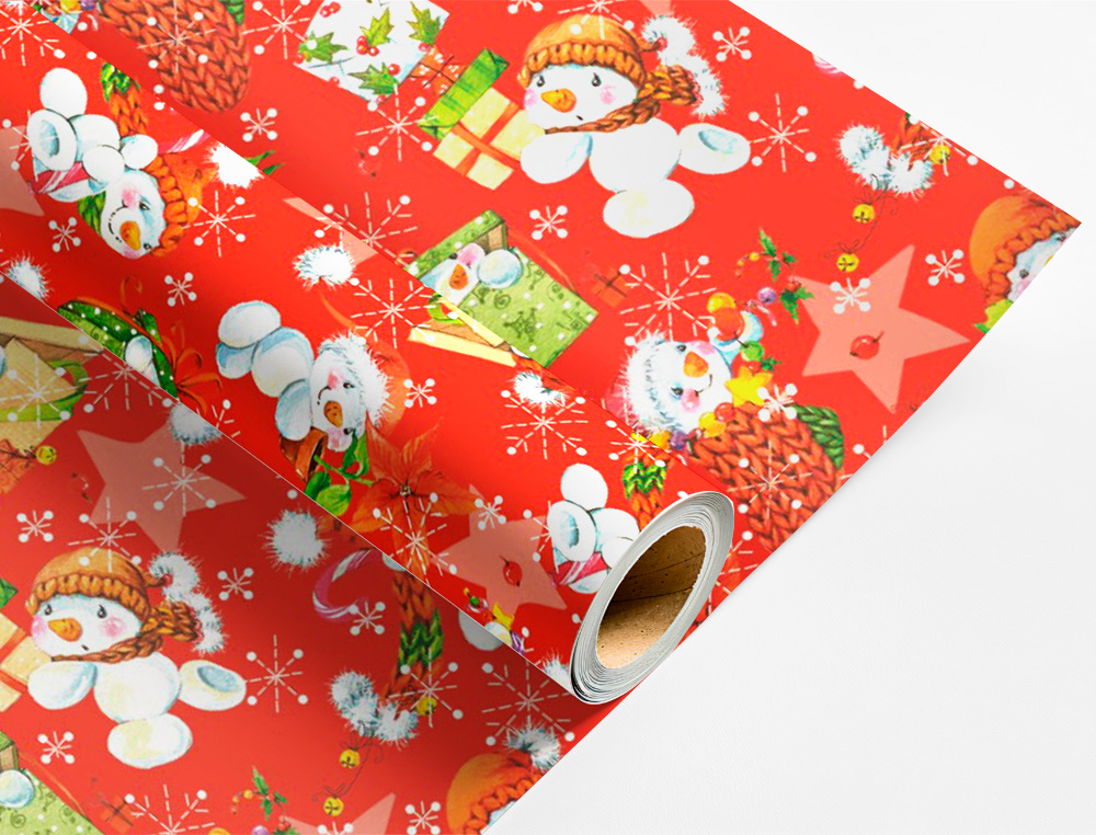 PAPEL FANTASIA LIDERPAPEL NATAL ROLO LARGURA 70 CM COMPRIMENTO 2 MT GRAMAGEM 60 GR DESENHOS SORTIDOS B-2024