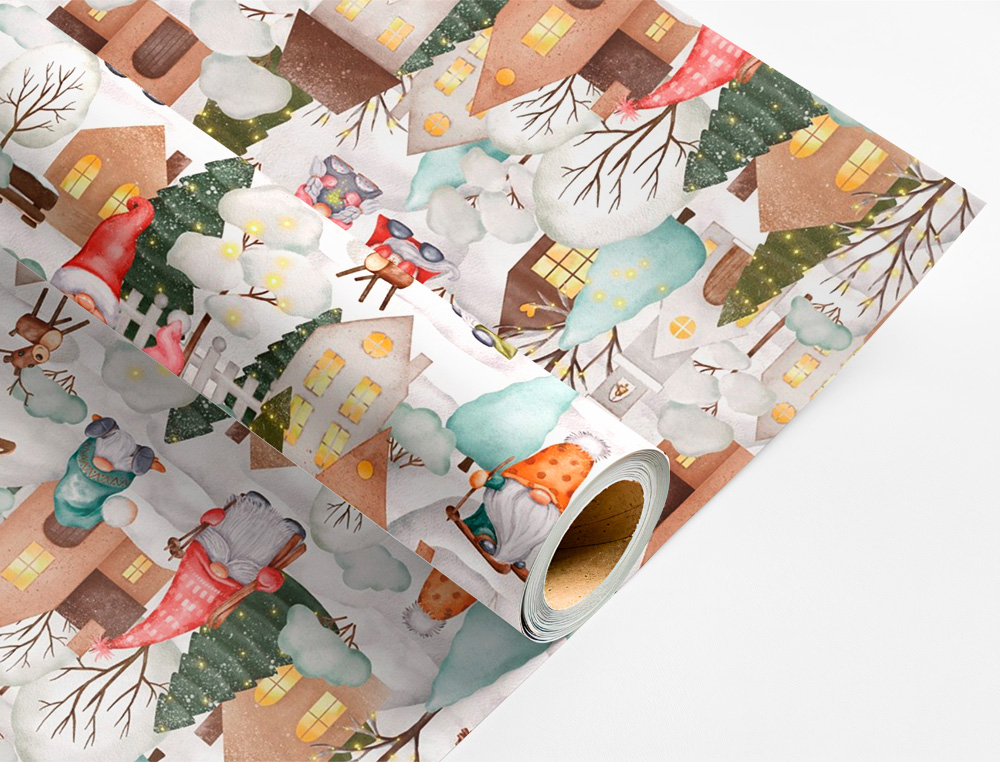 PAPEL FANTASIA LIDERPAPEL NATAL ROLO LARGURA 70 CM COMPRIMENTO 2 MT GRAMAGEM 60 GR DESENHOS SORTIDOS B-2024