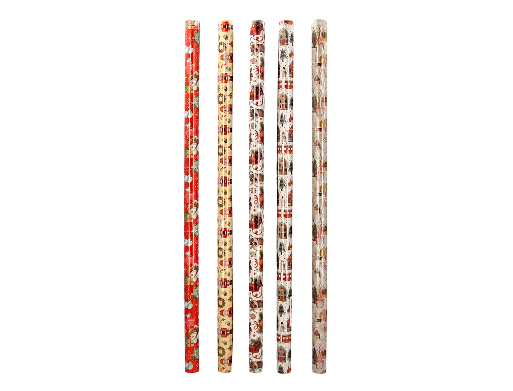PAPEL FANTASIA LIDERPAPEL NATAL ROLO LARGURA 70 CM COMPRIMENTO 2 MT GRAMAGEM 60 GR DESENHOS SORTIDOS B-2024