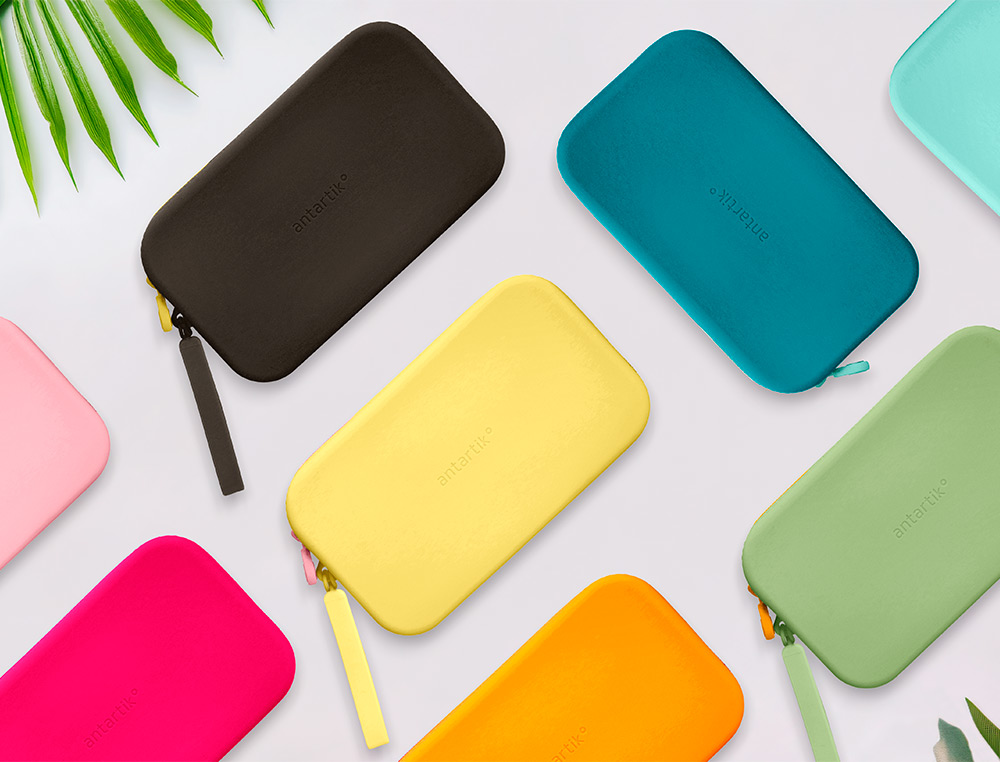 ESTOJO ESCOLAR ANTARTIK TROPICAL DIVE SILICONE SOFT RETANGULAR 190X120X25 MM PRETO