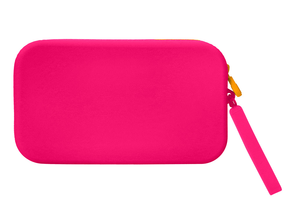 ESTOJO ESCOLAR ANTARTIK TROPICAL DIVE SILICONE SOFT RETANGULAR 190X120X25 MM ROSA FUCSIA