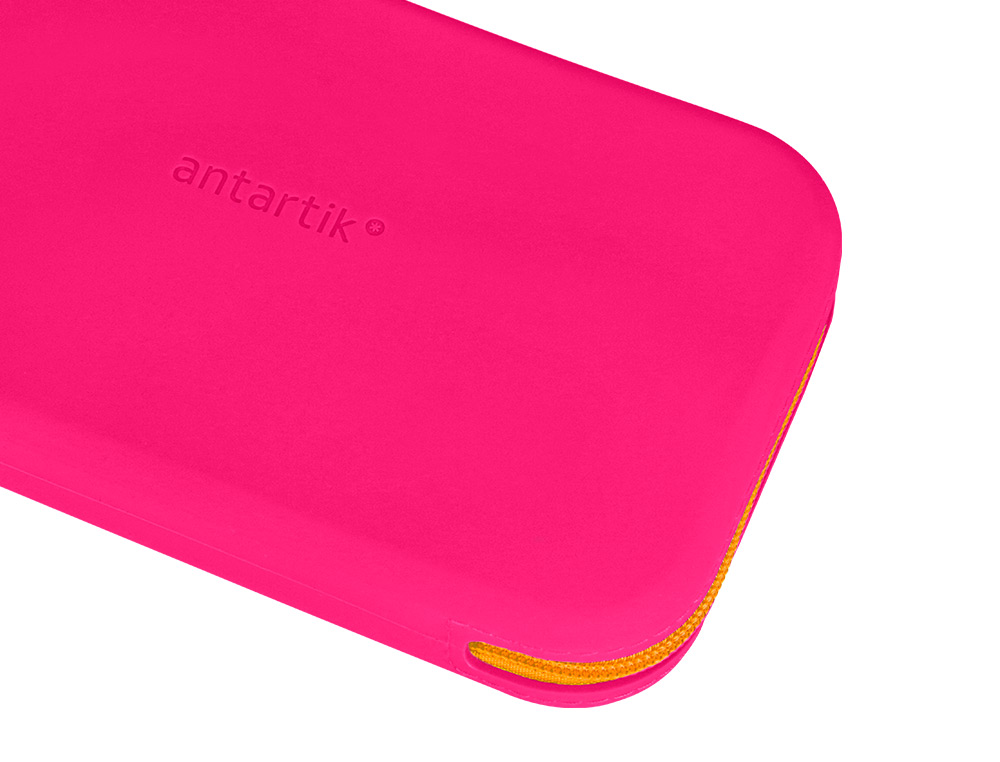 ESTOJO ESCOLAR ANTARTIK TROPICAL DIVE SILICONE SOFT RETANGULAR 190X120X25 MM ROSA FUCSIA