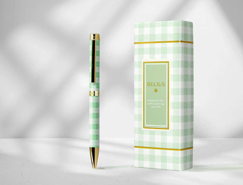 ROLLER BELIUS PICNIC ALUMINIO COR VERDE DOURADO TINTA COR PRETO CAIXA DE DESIGN