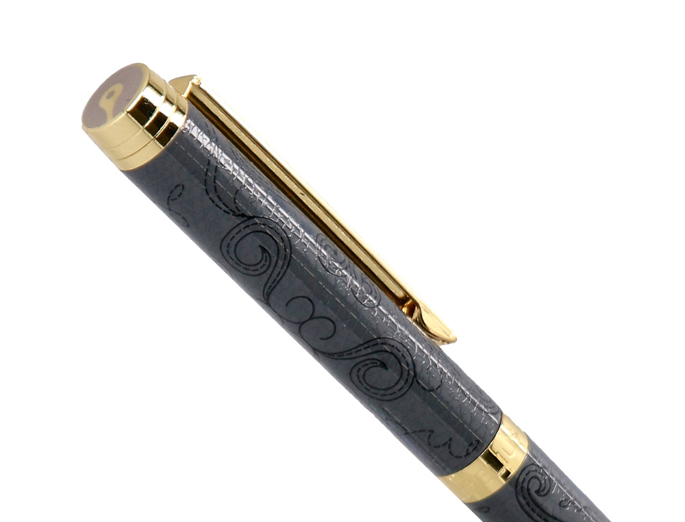 ESFEROGRAFICA BELIUS WILD WEST ALUMINIO COR PRETO DOURADO TINTA COR AZUL CAIXA DE DESIGN