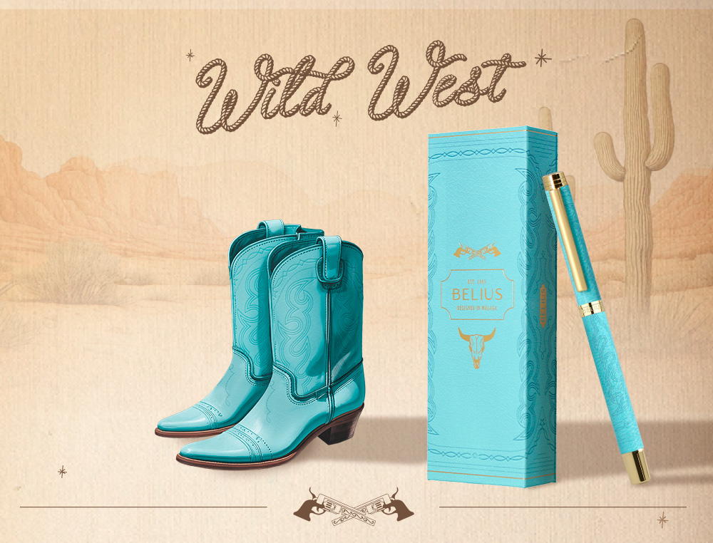 ROLLER BELIUS WILD WEST ALUMINIO COR BRANCO DOURADO TINTA COR PRETO CAIXA DE DESIGN