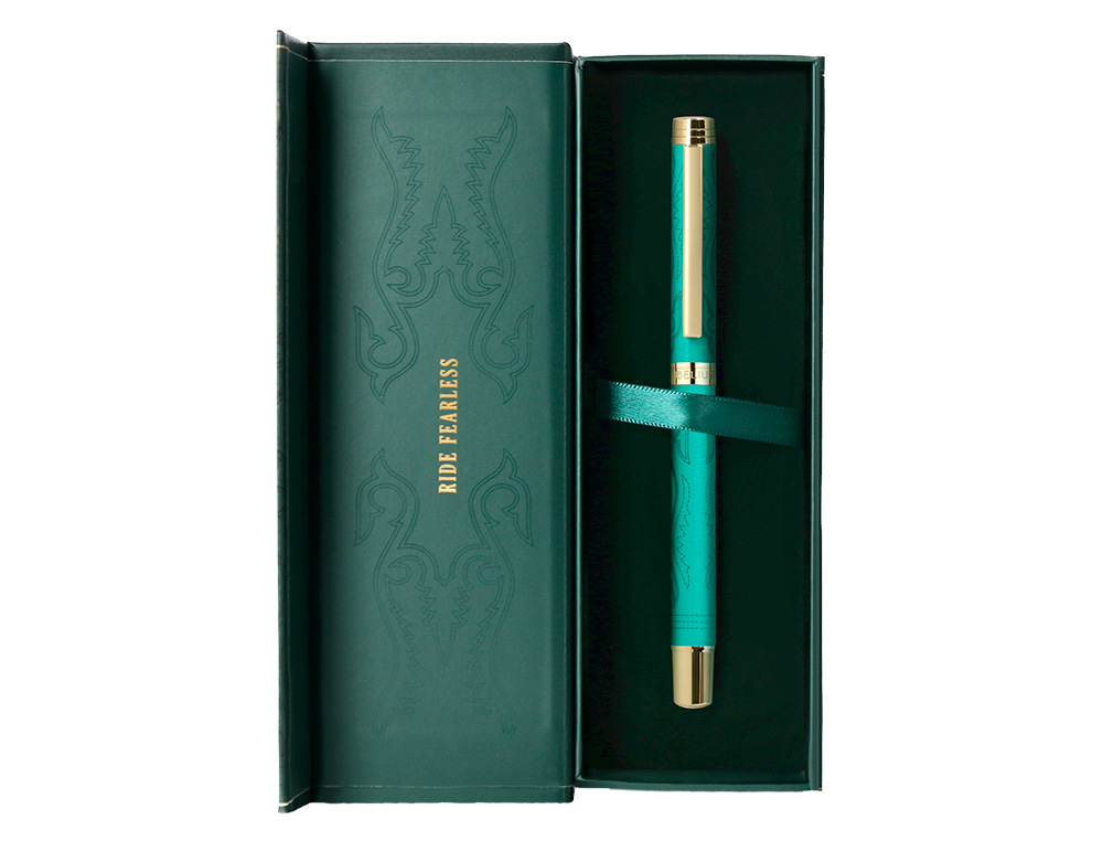 ROLLER BELIUS WILD WEST ALUMINIO COR VERDE DOURADO TINTA COR PRETO CAIXA DE DESIGN