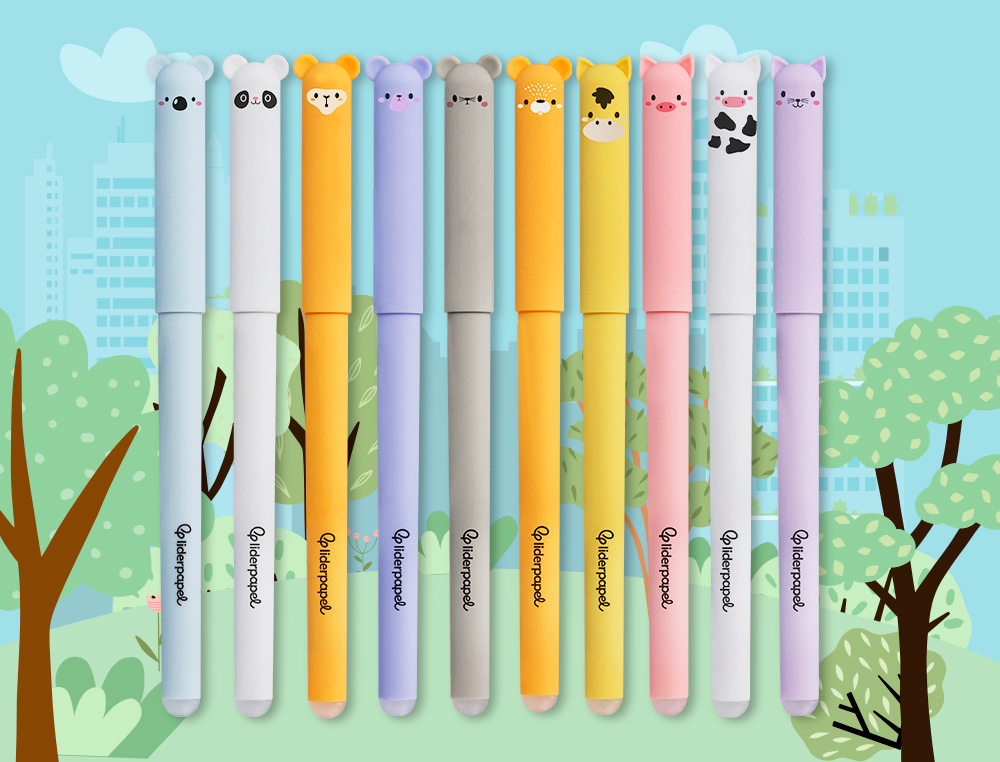 ESFEROGRAFICA FANTASIA LIDERPAPEL ANIMAL TOWN APAGAVEL TINTA AZUL ESQUILO