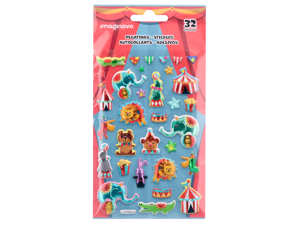 AUTOCOLANTES IMAGINOVO KIDS CIRCO GOMA EVA 190X105 MM EM BLISTER