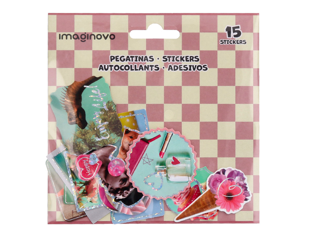 AUTOCOLANTES IMAGINOVO GOOD VIBES DESENHOS SORTIDOS PARA COMPUTADOR 145X140 MM EM BLISTER