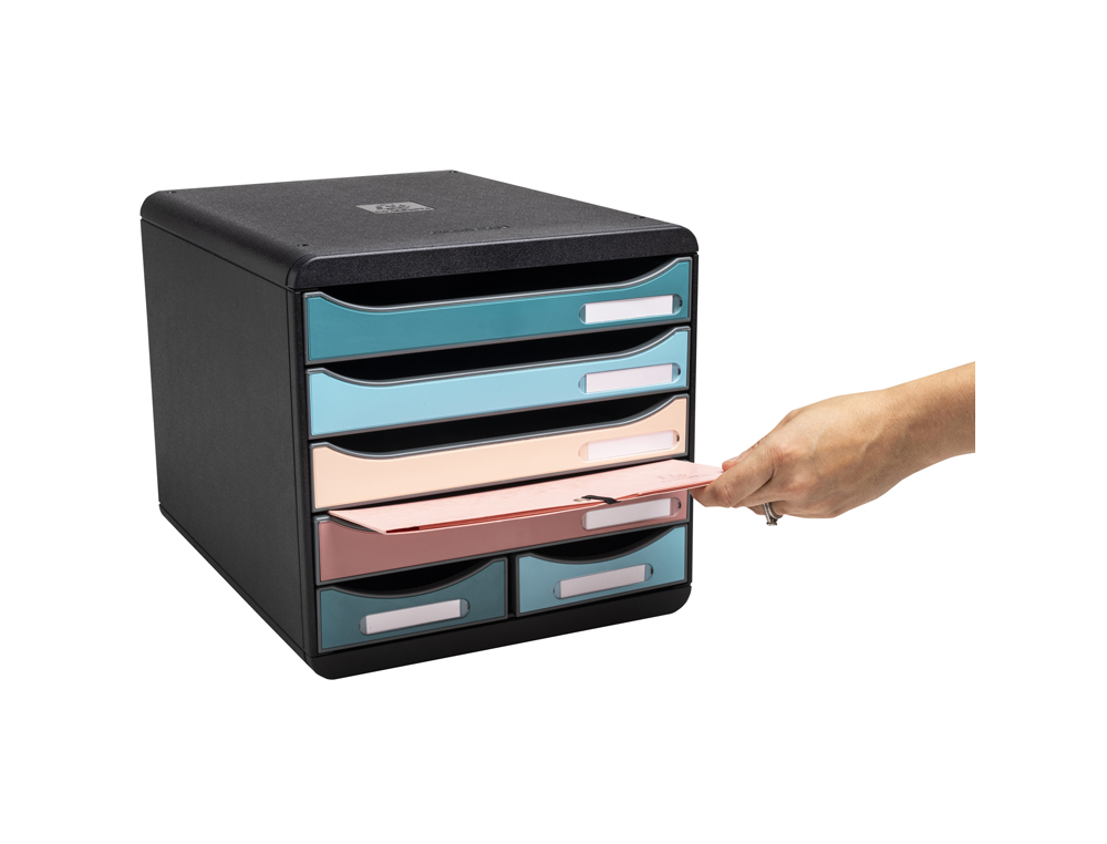 BLOCO CLASSIFICADOR DE SECRETARIA EXACOMPTA SKANDI DIN A4+ POLIPROPILENO RECICLADO 6 GAVETAS CORES SORTIDAS 347X278X271