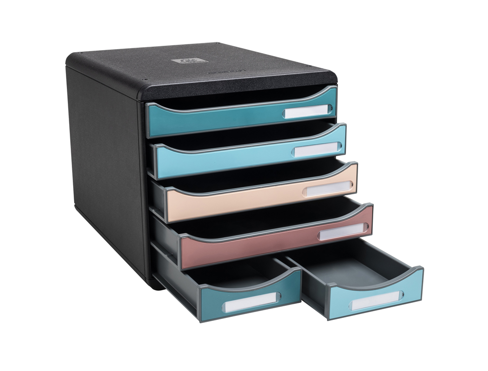 BLOCO CLASSIFICADOR DE SECRETARIA EXACOMPTA SKANDI DIN A4+ POLIPROPILENO RECICLADO 6 GAVETAS CORES SORTIDAS 347X278X271
