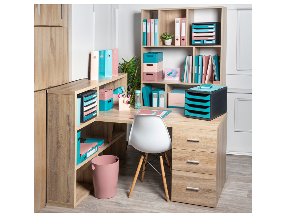 BLOCO CLASSIFICADOR DE SECRETARIA EXACOMPTA SKANDI DIN A4+ POLIPROPILENO RECICLADO 6 GAVETAS CORES SORTIDAS 347X278X271