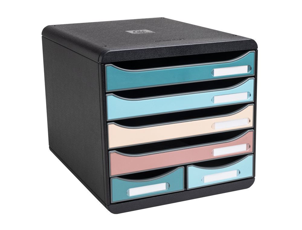 BLOCO CLASSIFICADOR DE SECRETARIA EXACOMPTA SKANDI DIN A4+ POLIPROPILENO RECICLADO 6 GAVETAS CORES SORTIDAS 347X278X271