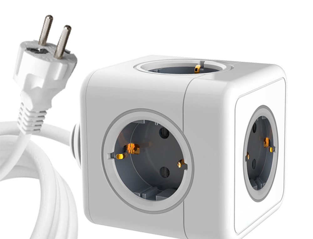 EXTENSAO Q-CONNECT EM CUBO MULTIPLE POWER CUBE 5 EM 1 CABO DE 1,4 MT 5 TOMADAS DE CORRENTE 75X75X112MM