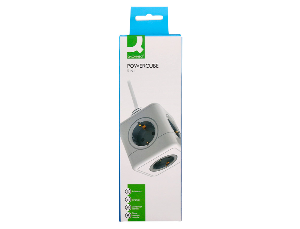 EXTENSAO Q-CONNECT EM CUBO MULTIPLE POWER CUBE 5 EM 1 CABO DE 1,4 MT 5 TOMADAS DE CORRENTE 75X75X112MM