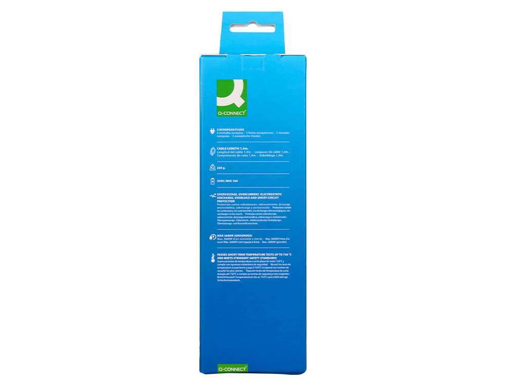 EXTENSAO Q-CONNECT EM CUBO MULTIPLE POWER CUBE 5 EM 1 CABO DE 1,4 MT 5 TOMADAS DE CORRENTE 75X75X112MM