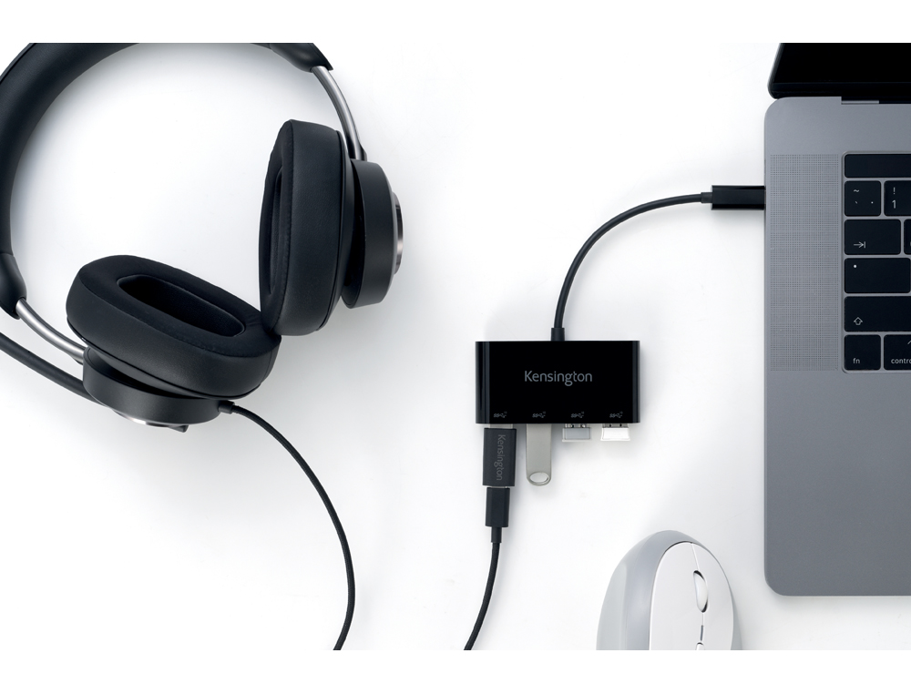 HUB KENSINGTON CH1200 USB-C DE 10GBPS CARREGADOR E 4 PORTAS USB-A 3.2