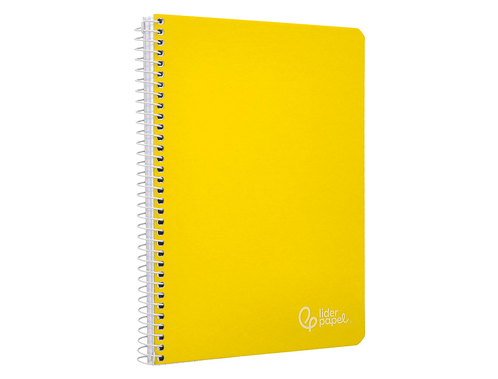 CADERNO ESPIRAL LIDERPAPEL WITTY DIN A4 CAPA DURA 80F 90GR PAUTADO COM MARGEM COR AMARELO