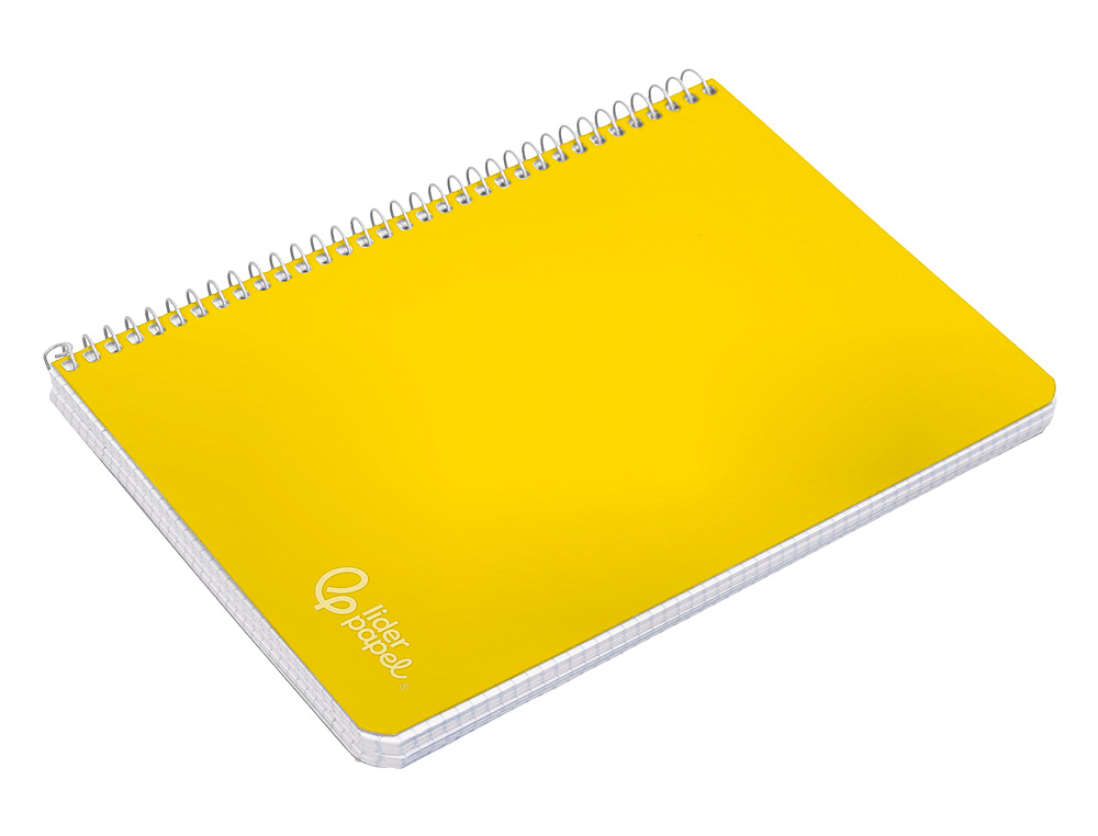 CADERNO ESPIRAL LIDERPAPEL WITTY DIN A4 CAPA DURA 80F 90GR PAUTADO COM MARGEM COR AMARELO
