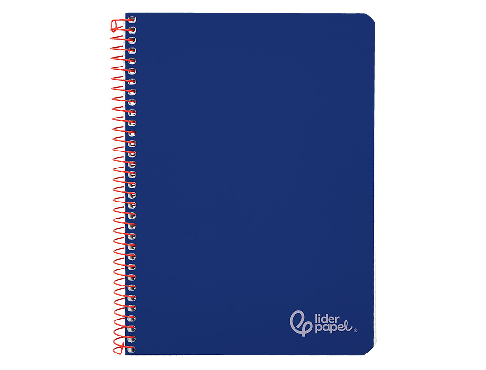CADERNO ESPIRAL LIDERPAPEL WITTY DIN A4 CAPA DURA 80F 90GR PAUTADO COM MARGEM COR AZUL ESCURO