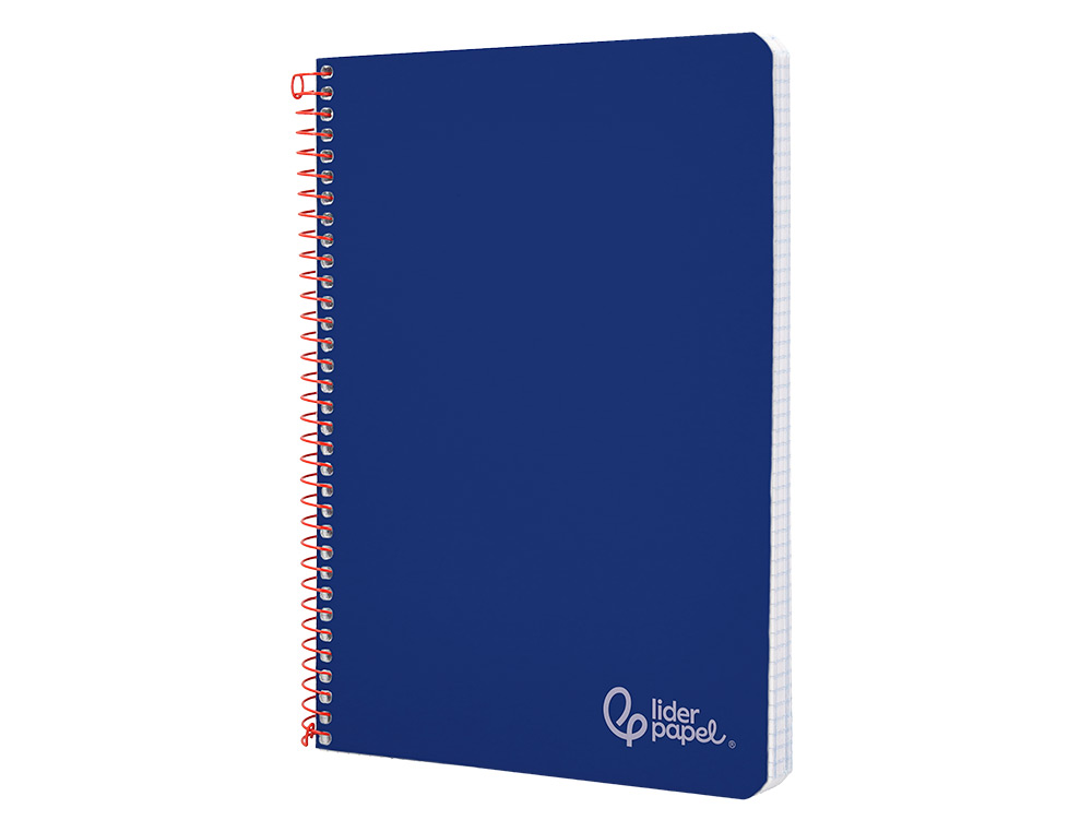 CADERNO ESPIRAL LIDERPAPEL WITTY DIN A4 CAPA DURA 80F 90GR PAUTADO COM MARGEM COR AZUL ESCURO