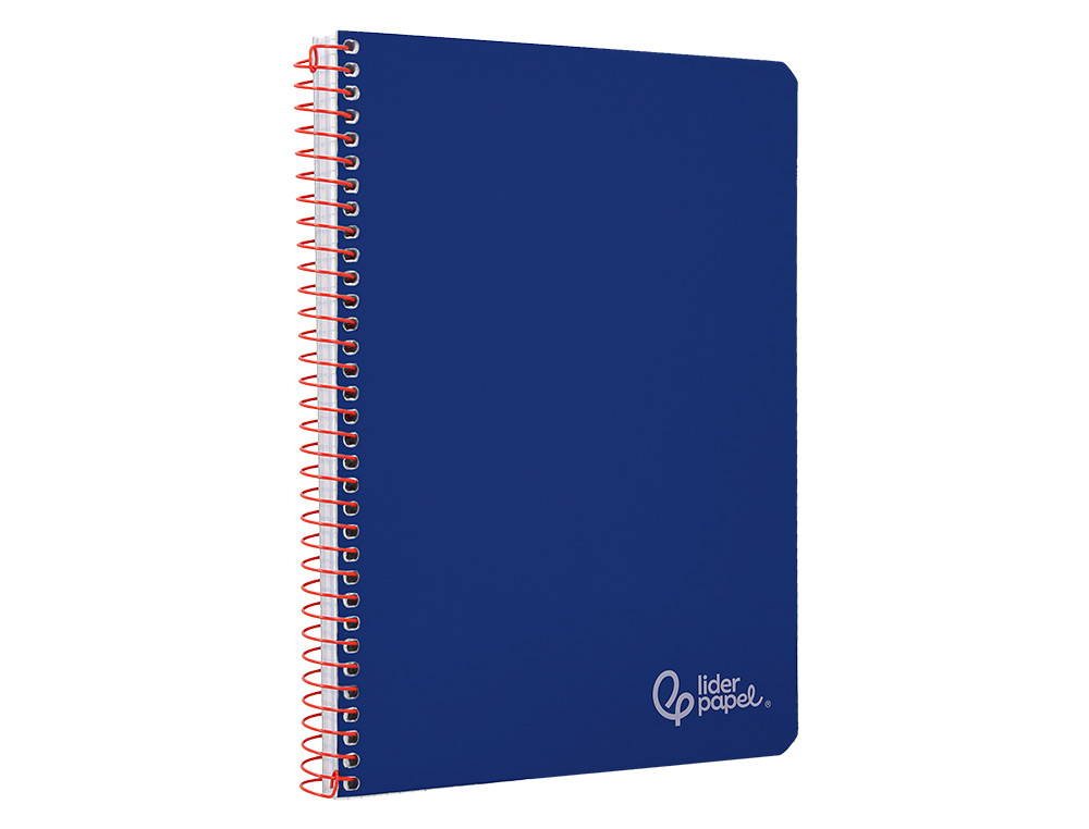 CADERNO ESPIRAL LIDERPAPEL WITTY DIN A4 CAPA DURA 80F 90GR PAUTADO COM MARGEM COR AZUL ESCURO