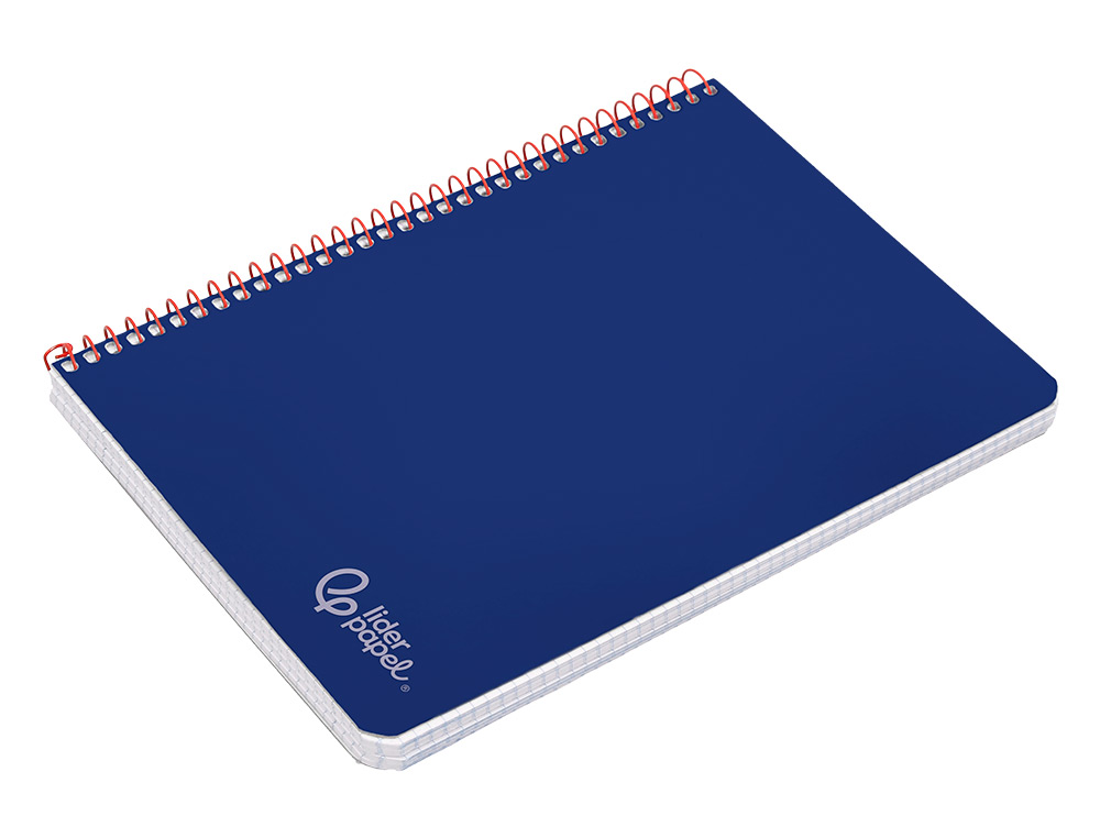 CADERNO ESPIRAL LIDERPAPEL WITTY DIN A4 CAPA DURA 80F 90GR PAUTADO COM MARGEM COR AZUL ESCURO