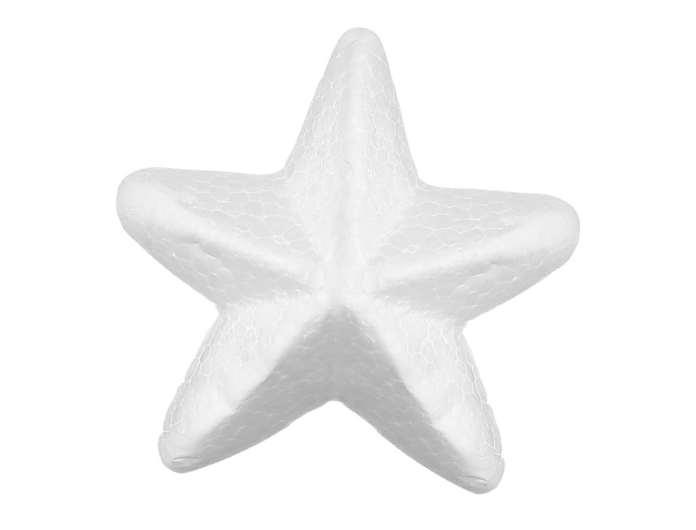 FIGURA DE ESPUMA BRANCA LIDERPAPEL ESTRELA DE 4 CM BOLSA COM 6 UNIDADES