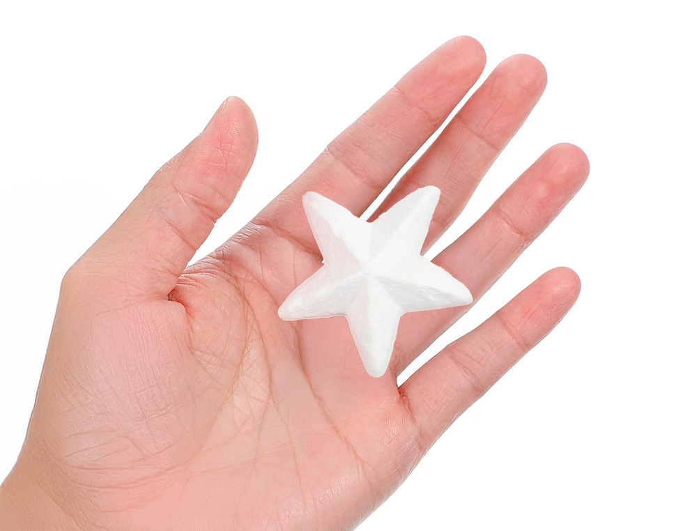 FIGURA DE ESPUMA BRANCA LIDERPAPEL ESTRELA DE 4 CM BOLSA COM 6 UNIDADES