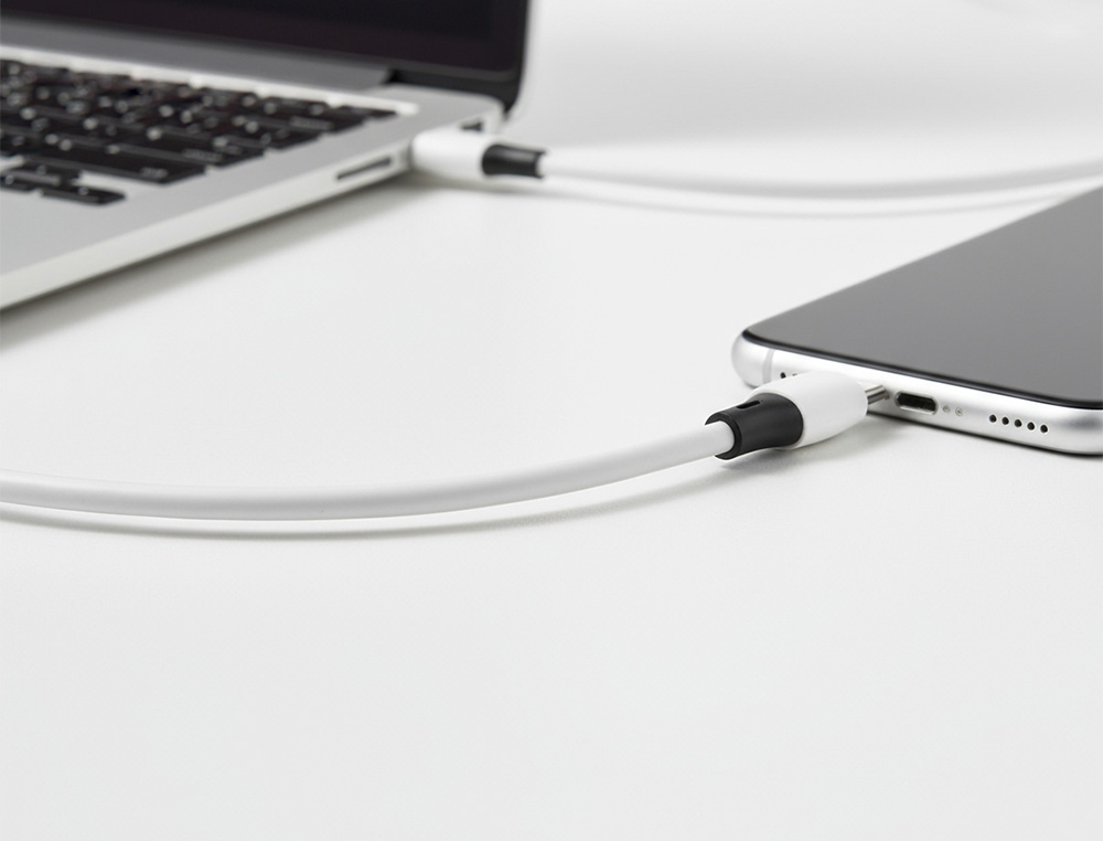 CABO USB-C A APPLE Q-CONNECT PVC COMPRIMENTO 2M BRANCO