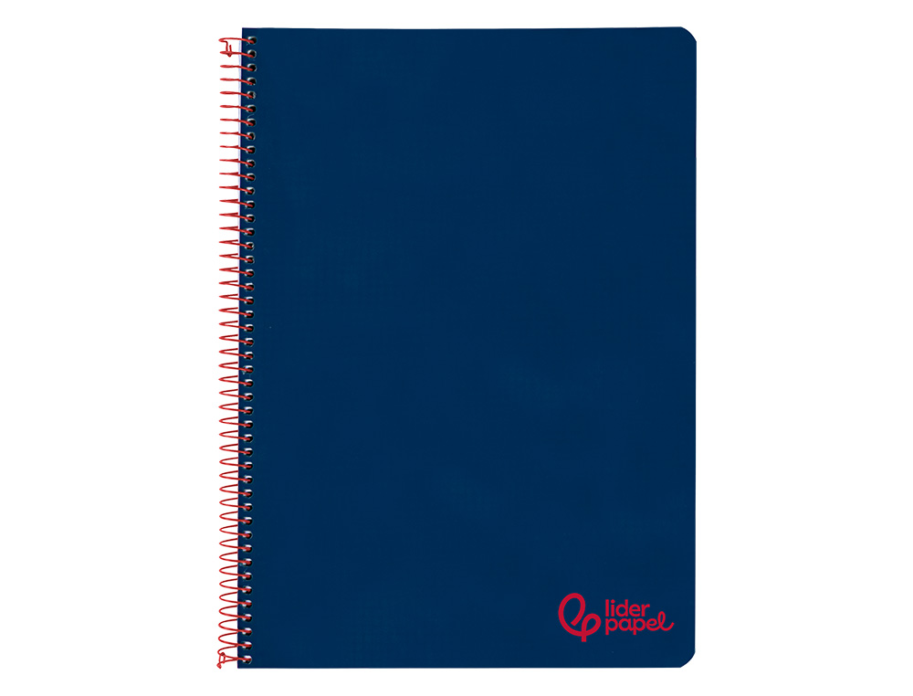 CADERNO ESPIRAL LIDERPAPEL WONDER DIN A4 CAPA PLASTICO 80F 90GR PAUTADO COM MARGEM COR AZUL MARINHO