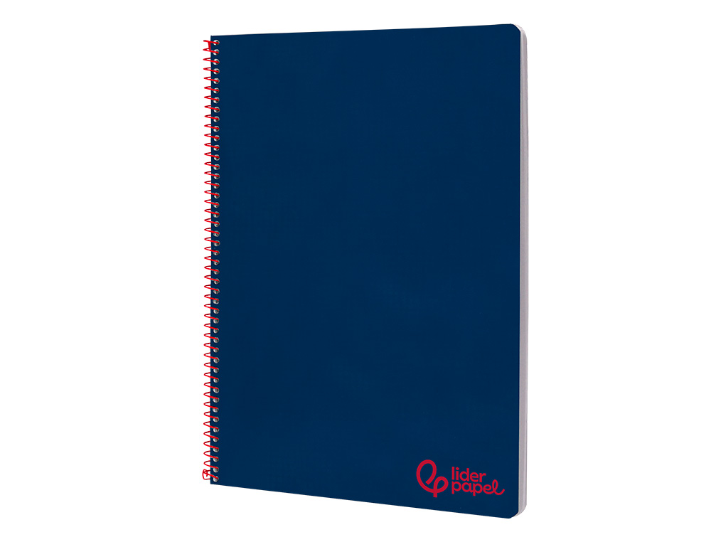 CADERNO ESPIRAL LIDERPAPEL WONDER DIN A4 CAPA PLASTICO 80F 90GR PAUTADO COM MARGEM COR AZUL MARINHO
