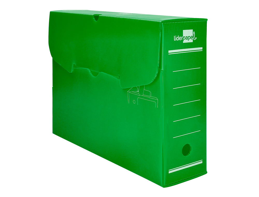 CAIXA PARA ARQUIVO MORTO LIDERPAPEL EM POLIPROPILENO VERDE FORMATO 360X260X100 MM