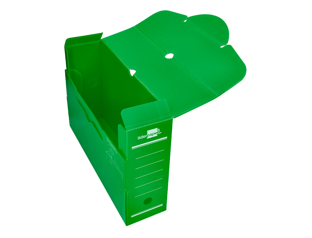 CAIXA PARA ARQUIVO MORTO LIDERPAPEL EM POLIPROPILENO VERDE FORMATO 360X260X100 MM