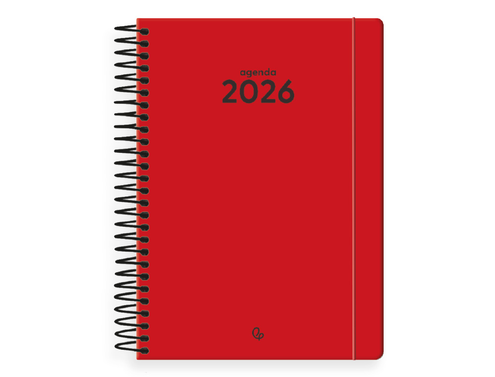 AGENDA ESPIRAL LIDERPAPEL CLASSIC A5 2026 DIA PAGINA VERMELHO PAPEL 70 GR FSC