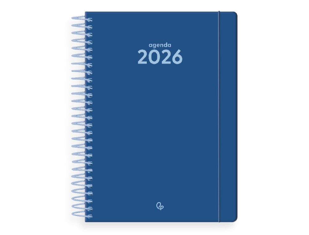 AGENDA ESPIRAL LIDERPAPEL CLASSIC A6 2026 DIA PAGINA AZUL ESCURO PAPEL 70 GR FSC