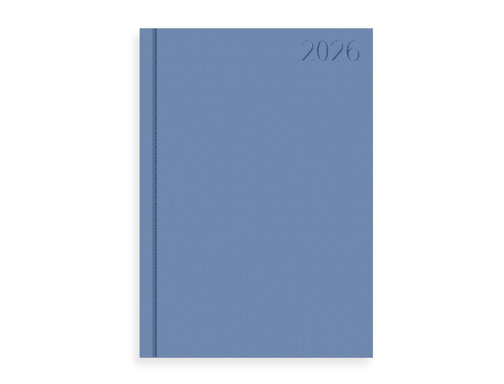 AGENDA ENCADERNADA LIDERPAPEL CORFU 15X21 2026 DIA PAGINA AZUL CLARO PAPEL 60 GR FSC