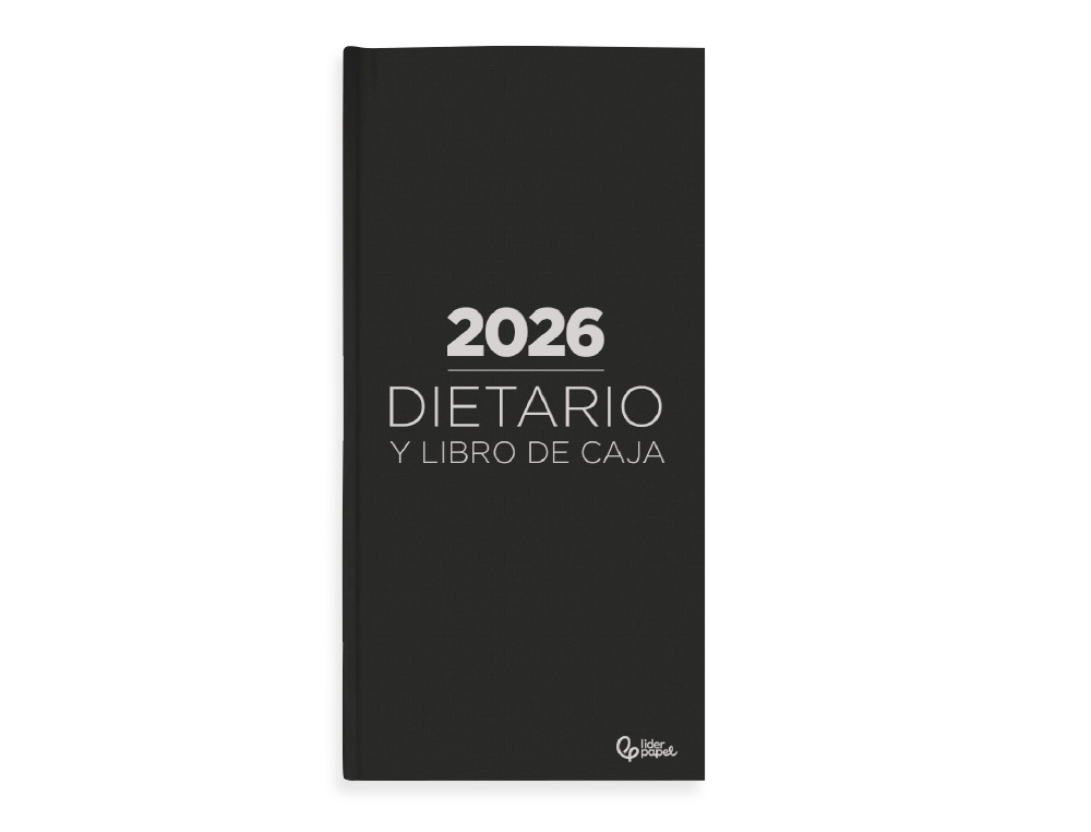 AGENDA ENCADERNADA LIDERPAPEL DIETARIO 150X305MM 2026 DIA PAGINA PRETO PAPEL 70 GR FSC