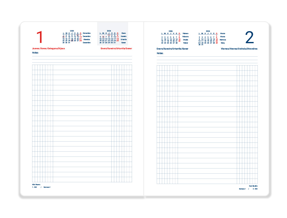 AGENDA ENCADERNADA LIDERPAPEL DIETARIO 150X305MM 2026 DIA PAGINA PRETO PAPEL 70 GR FSC