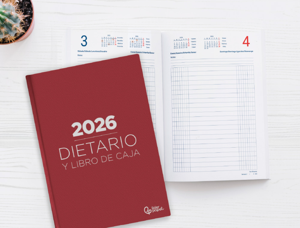 AGENDA ENCADERNADA LIDERPAPEL DIETARIO 150X305MM 2026 DIA PAGINA PRETO PAPEL 70 GR FSC